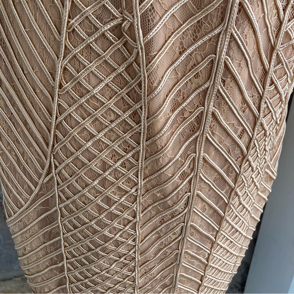 Marciano Axel embellished corded lace strapless gold dress women’s large - Picture 10 of 16